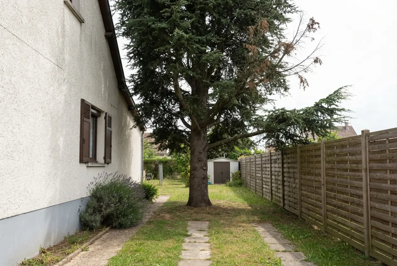 Cèdre encombrant avant intervention à Saint-Doulchard
