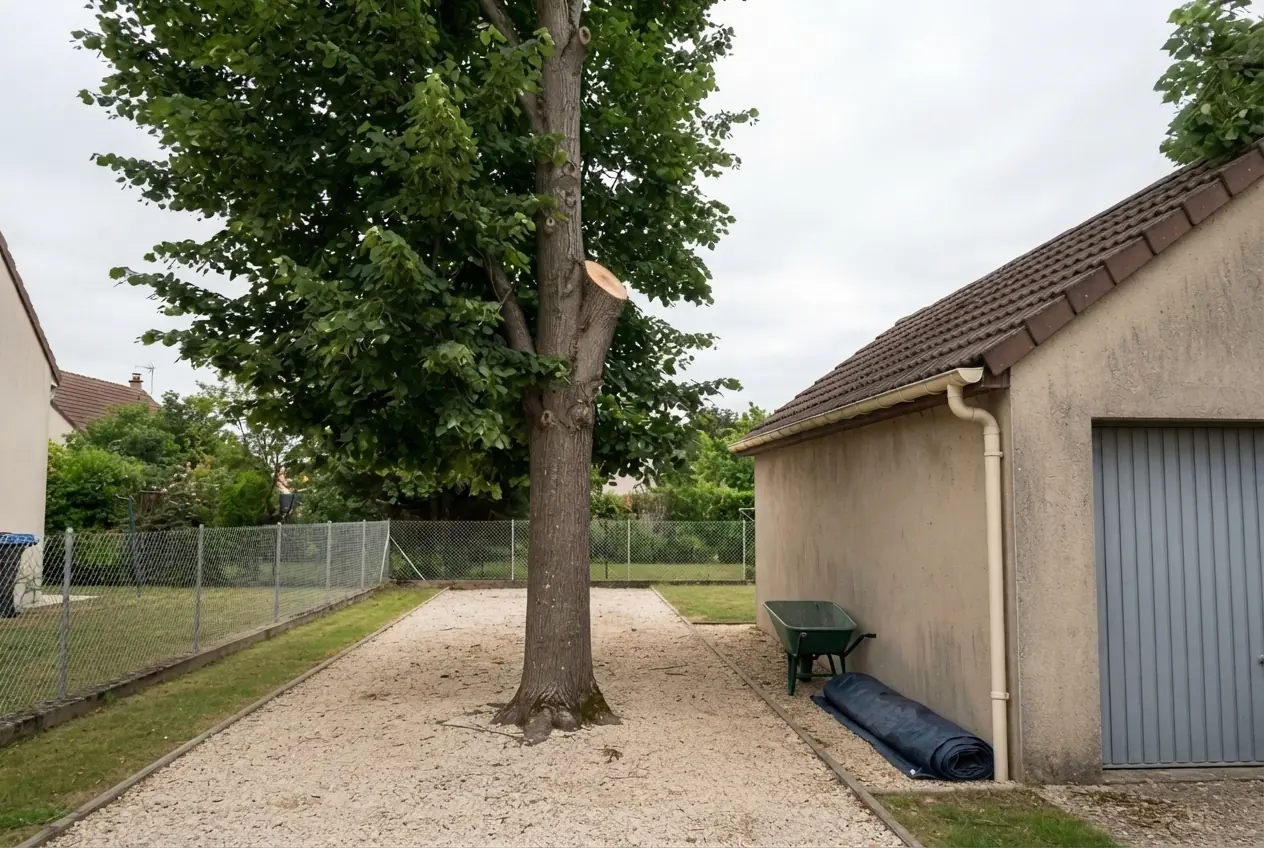 Arbre sécurisé après démontage contrôlé à Bourges