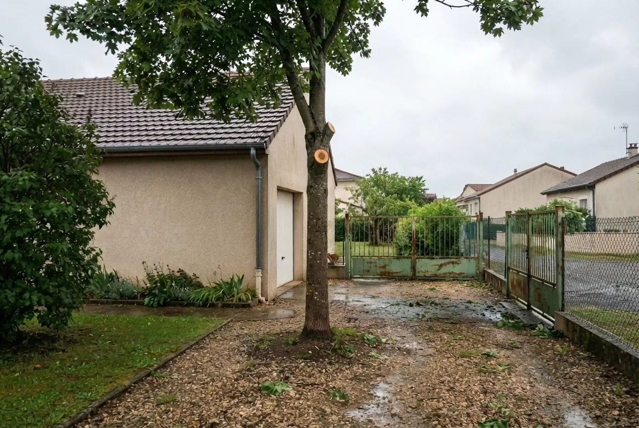 Arbre sécurisé après démontage d’urgence à Fussy