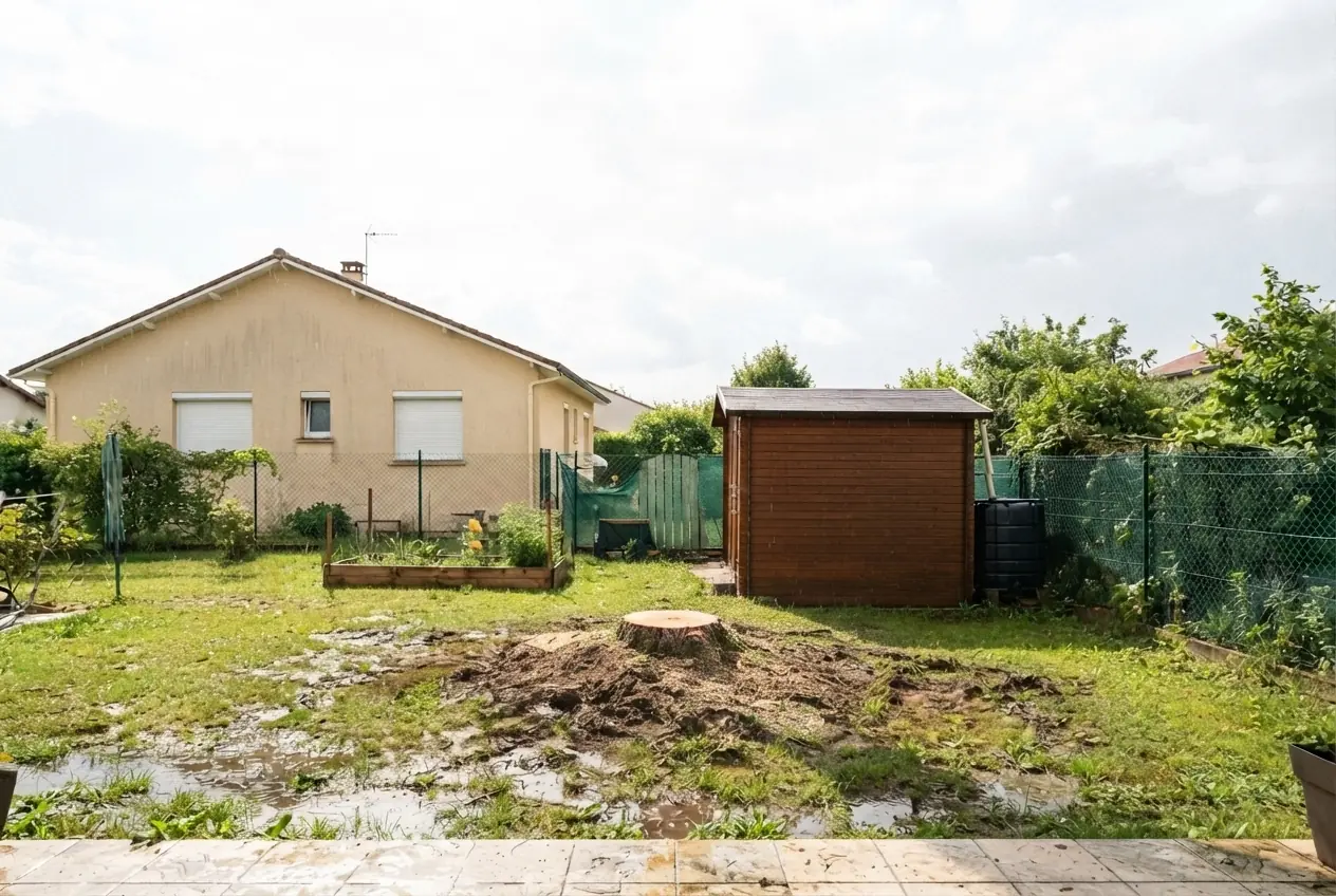 Terrain dégagé après démontage à Saint-Germain-du-Puy